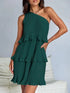 'Hesper' Layered Single Shoulder Mini Dress - Celes Fashion
